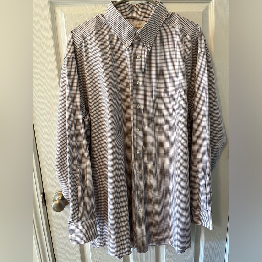 Round Tree & Yorke Gold Label Men’s Gingham Button Down Dress Shirt